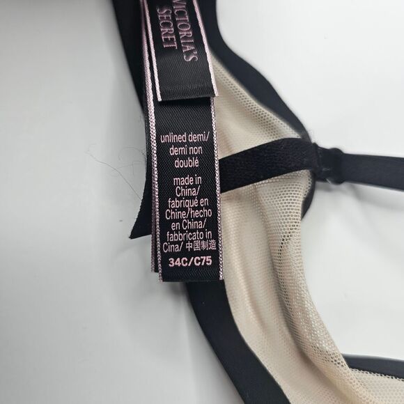Victoria's Secret bra Black Nude Unlined Demi size 34C - Picture 7 of 7
